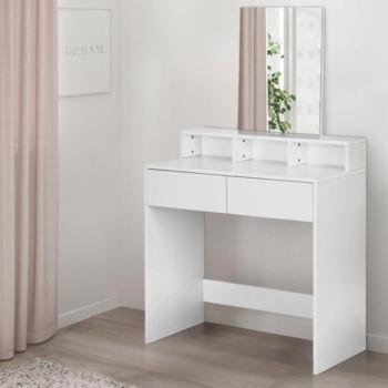 Fésülködőasztal tükörrel és fiókokkal - fehér kép