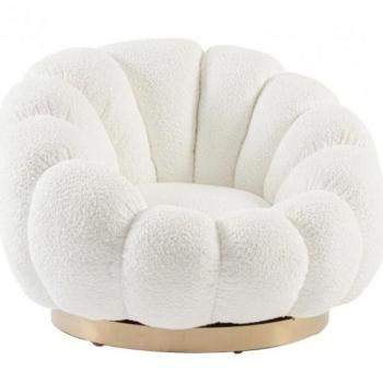 FLOREL Fehér Bouclé szövet Fotel kép