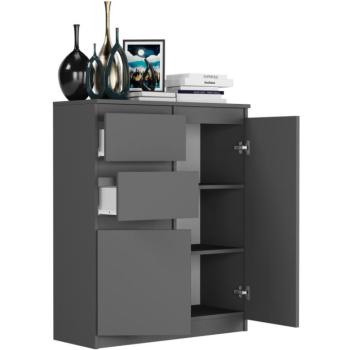 Fogantyú nélküli modern fiókos szekrény S-2 - különböző színválaszték antracit kép