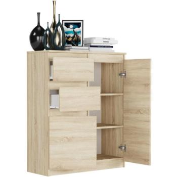 Fogantyú nélküli modern fiókos szekrény S-2 - különböző színválaszték sonoma kép