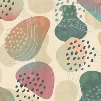 Foltokkal és csíkokkal díszített tapéta, 350 x 250, bézs - sötétzöld - rózsaszín - HARICOTS kép