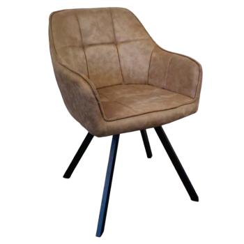 Forgó étkezőszék, szürkésbarna szövet csiszolt bőr hatással, SAMANTA kép