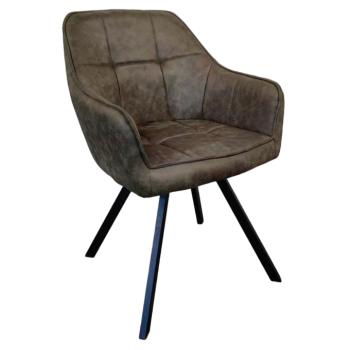 Forgó étkezőszék, zöld szövet csiszolt bőr hatással, SAMANTA kép