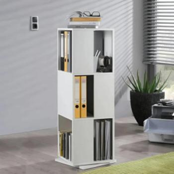 Forgó könyvespolc, 34x34x108cm, fehér kép