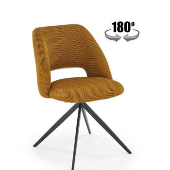 Forgószék, 180 fokban, membrán szövet, mustársárga, fekete fém lábakkal - PARA kép