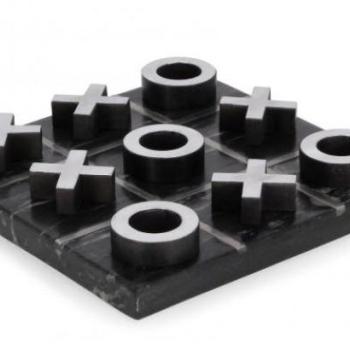 FORTUNE fekete-ezüst amőba dekoráció 15x15cm kép