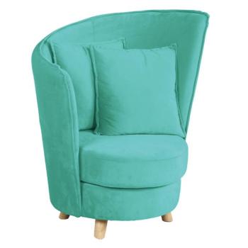 Fotel Art Deco stílusban, neo mint Velvet anyag/tölgy, ROUND kép