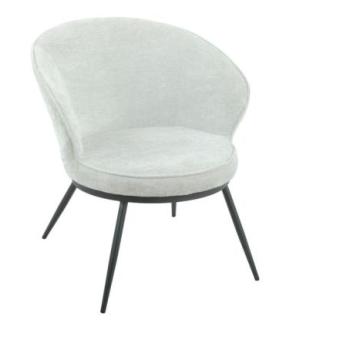 Fotel, kerek, szövet, világosszürke, fekete fém lábakkal - RONDOU kép