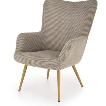 Fotel, kordbársony, szürke, fa lábakkal - BOYAR kép