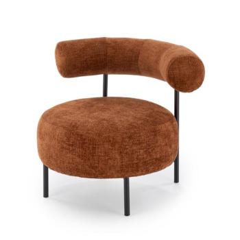 Fotel, szövet - fém, barna - fekete - BALIN kép