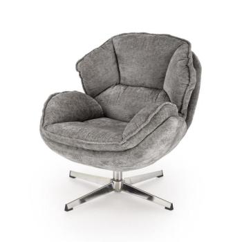 Fotel, szövet, szürke, fém lábbal - BOS kép