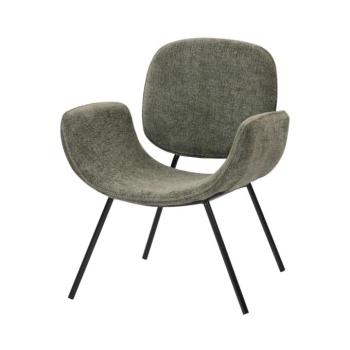 Fotel, szövet, szürkés zöld, fekete fém lábakkal - VESUVIO kép