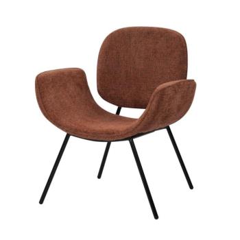 Fotel, szövet, terrakotta, fekete fém lábakkal - VESUVIO kép