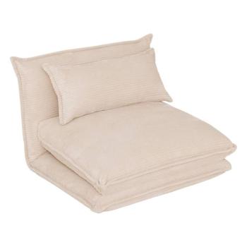 Fotelágy, kinyitható, kordbársony, bézs - FARNIENTE kép