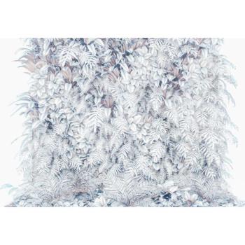 Függőlegesen növő növénymintás tapéta, 368x254 cm, szürke-fehér - GIVRE kép