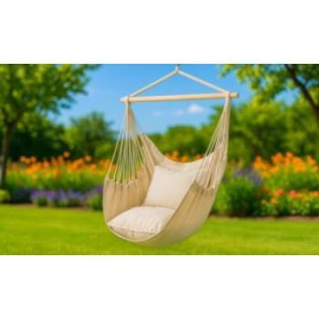 Függőszék párnával bézs színben kép