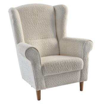 Füles fotel, tejszínes szövet Coral, CHARLOT kép