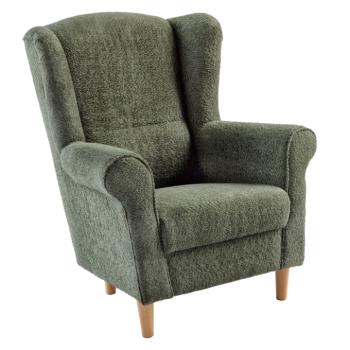 Füles fotel, zöld szövet Coral, CHARLOT kép