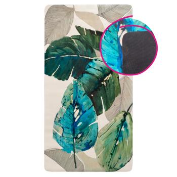 Fürdőszobai szőnyeg, bézs/levélminta, 80x150, VIMAL TYP 4 kép