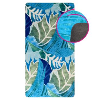 Fürdőszobai szőnyeg, kék/levélminta, 80x150, VIMAL TYP 3 kép