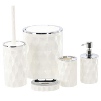 Fürdőszobai tartozékkészlet, 5 részes, fehér, RABER kép
