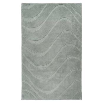 Fürdőszobaszőnyeg, hullámvonalakkal mintázott, zöld, poliészter, 40x60 cm - SERAPHINE kép