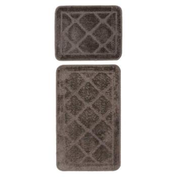 Fürdőszobaszőnyeg szett, 2 db, sötétbarna, szövet - ROCELISSE kép