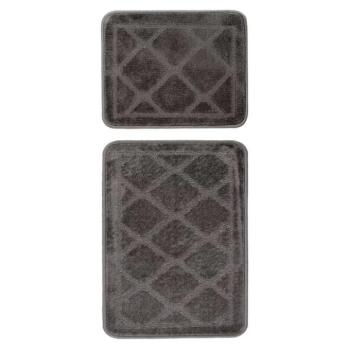 Fürdőszobaszőnyeg szett, 2 db, sötétszürke, szövet - ROCELISSE kép