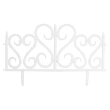 Fűszegély/kerti kerítés, 4 db-os szett, fehér műanyag, UDOR kép