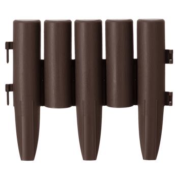 Fűszegély/kerti kerítés, 8 db-os szett, barna műanyag, HANSI kép