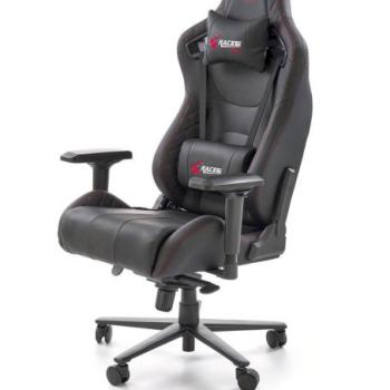 Gamer szék, állítható, bőr - fém - műanyag, fekete - SPACE kép