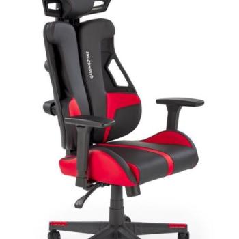 Gamer szék, állítható, megdönthető, szövet - fém - műanyag, fekete - piros - ET kép