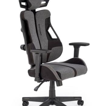 Gamer szék, állítható, megdönthető, szövet - fém - műanyag, szürke - fekete - ET kép