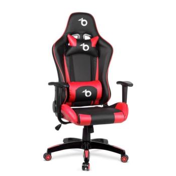 Gamer szék – derékpárnával, fejpárnával – piros kép