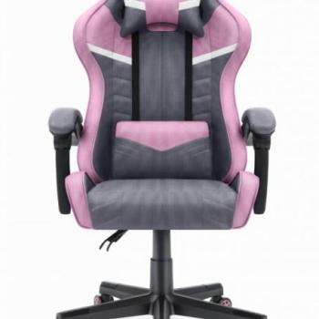 Gamer szék HC-1004 - szürke-rózsaszín kép