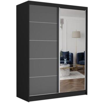 Gardróbszekrény Rivano I. 150×200×60cm – fekete, antracit kép