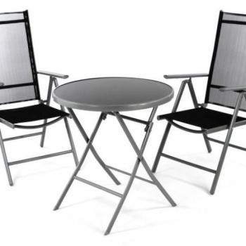 GARTHEN Kerti erkély szék és asztal készlet fekete kép