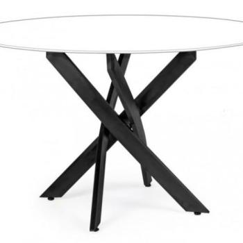 GEORGE fekete acél kerek étkezőasztal láb 56cm kép