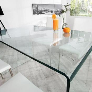 GHOST üveg íróasztal 120 cm kép