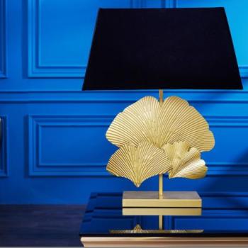 GINKGO fekete-arany fém asztali lámpa 60cm kép