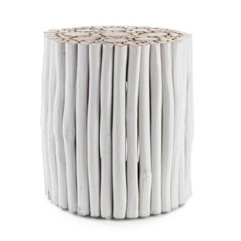 GUADALUPE fehér dohányzóasztal 38x38cm kép