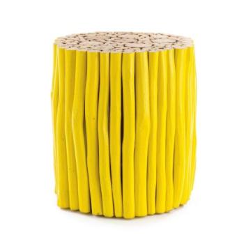 GUADALUPE sárga alacsony dohányzóasztal 38x38cm kép