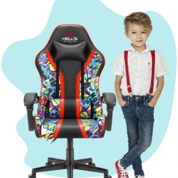 Gyerek gamer szék HC - 1005 HERO Graffiti - sötét kép