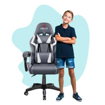 Gyerek gamer szék HC-1007 - szürke-fehér kép