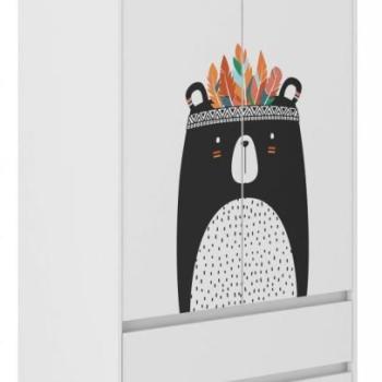 Gyerek gardróbszekrény Cuki maci 180 x 55 x 90 cm kép