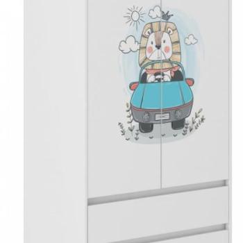 Gyerek gardróbszekrény Cuki oroszlán 180 x 55 x 90 cm kép