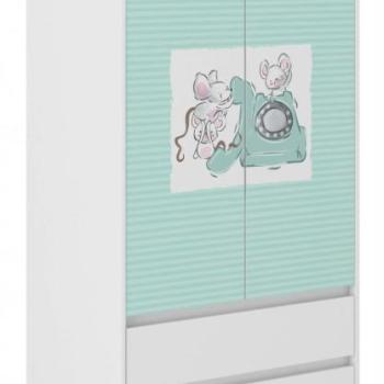 Gyerek gardróbszekrény Három egér 180 x 55 x 90 cm kép