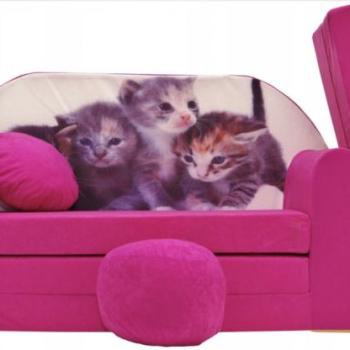 Gyerek kanapéágy 98 x 170 cm - Cuki kiscicák kép