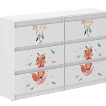 Gyerek komód 77 x 30 x 140 cm - Cuki róka kép
