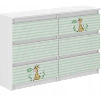 Gyerek komód 77 x 30 x 140 cm - Cuki zsiráf kép